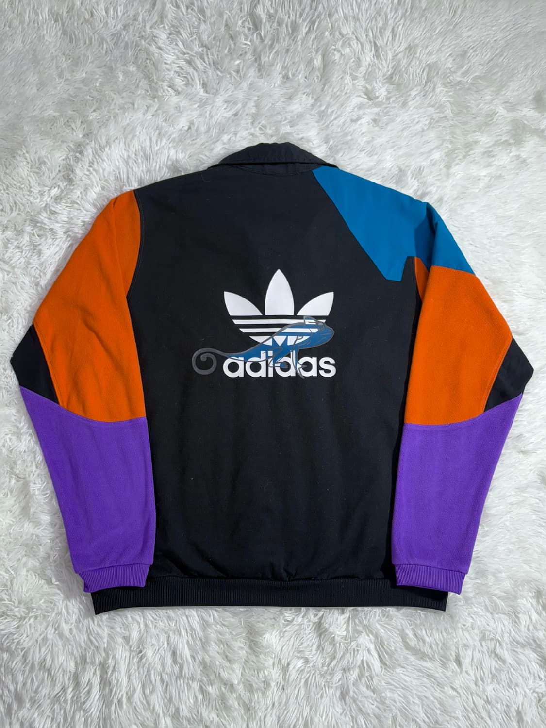 아디다스 빅로고 블랙 플리스 반집업  상품이미지6