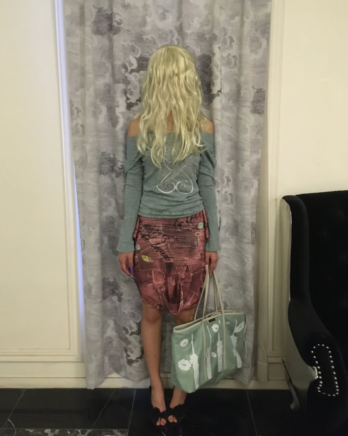 Denim printing skirt 상품이미지4
