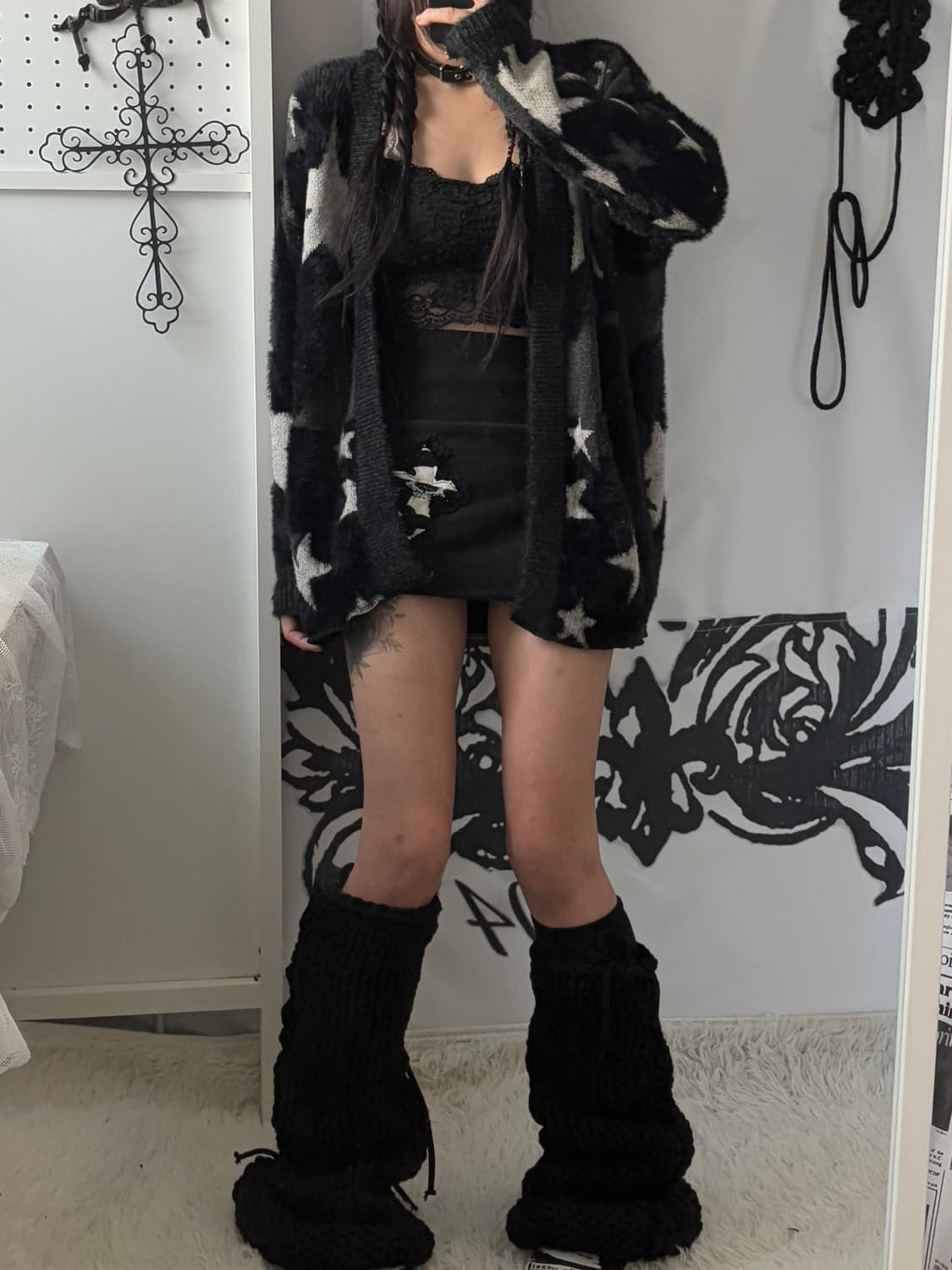 • Star Fake Fur Cardigan 상품이미지2
