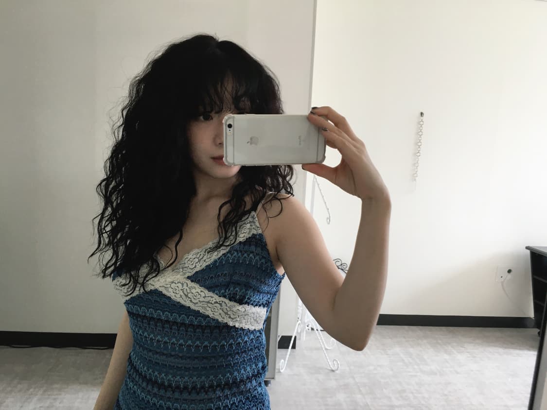 blue lace knit mini dress 상품이미지2