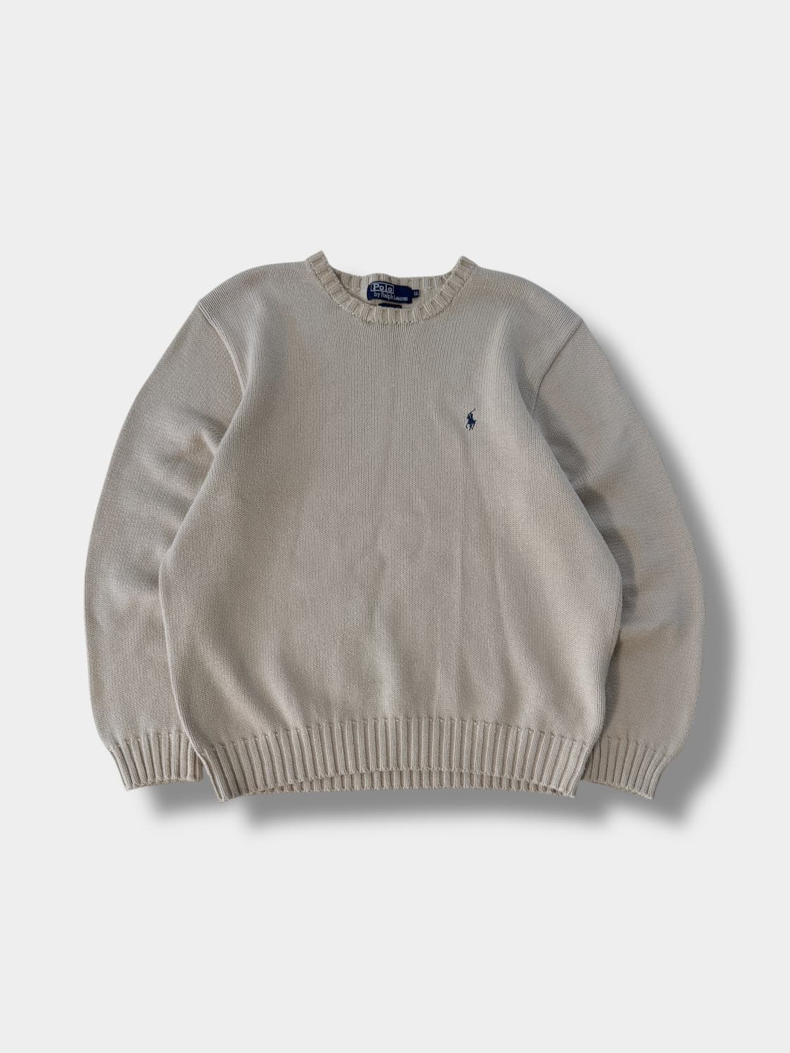 폴로 랄프로렌 90‘s 루즈핏 베이지 해비코튼 니트 상품이미지1