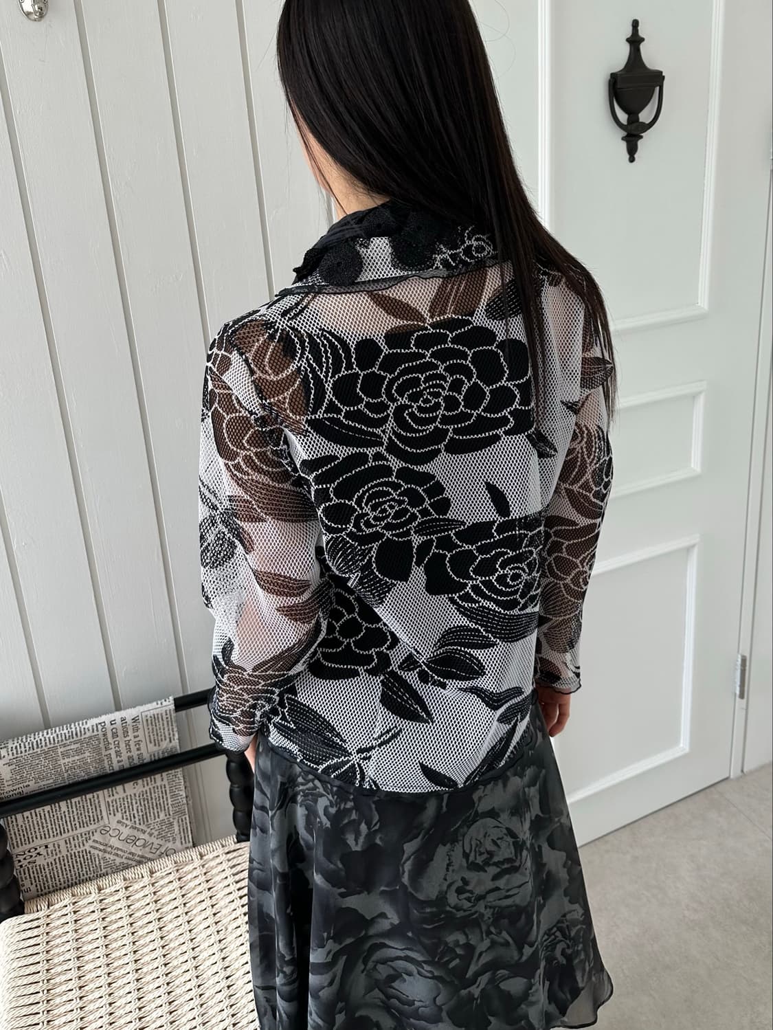 Black rose net jacket 상품이미지2