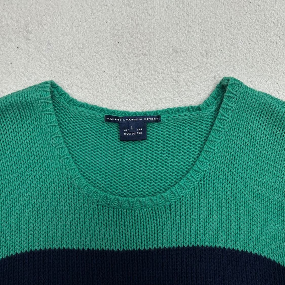 폴로 랄프로렌 포니 스트라이프 라운드넥 니트 L 상품이미지4