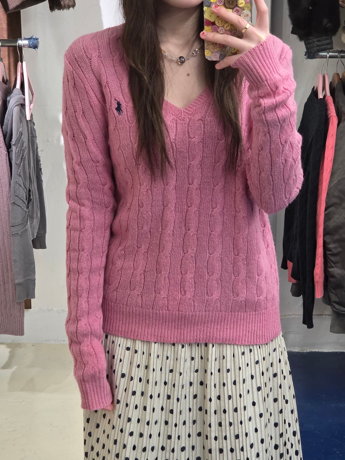 PRL 폴로 랄프로렌 캐시미어 꽈배기 니트 상품이미지1