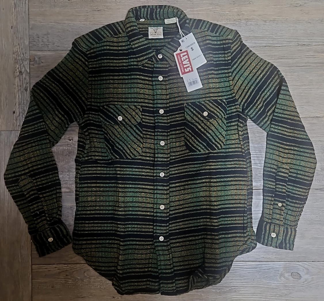 리바이스 LVC 1950'S 숏혼 셔츠 보틀 그린 S 상품이미지1