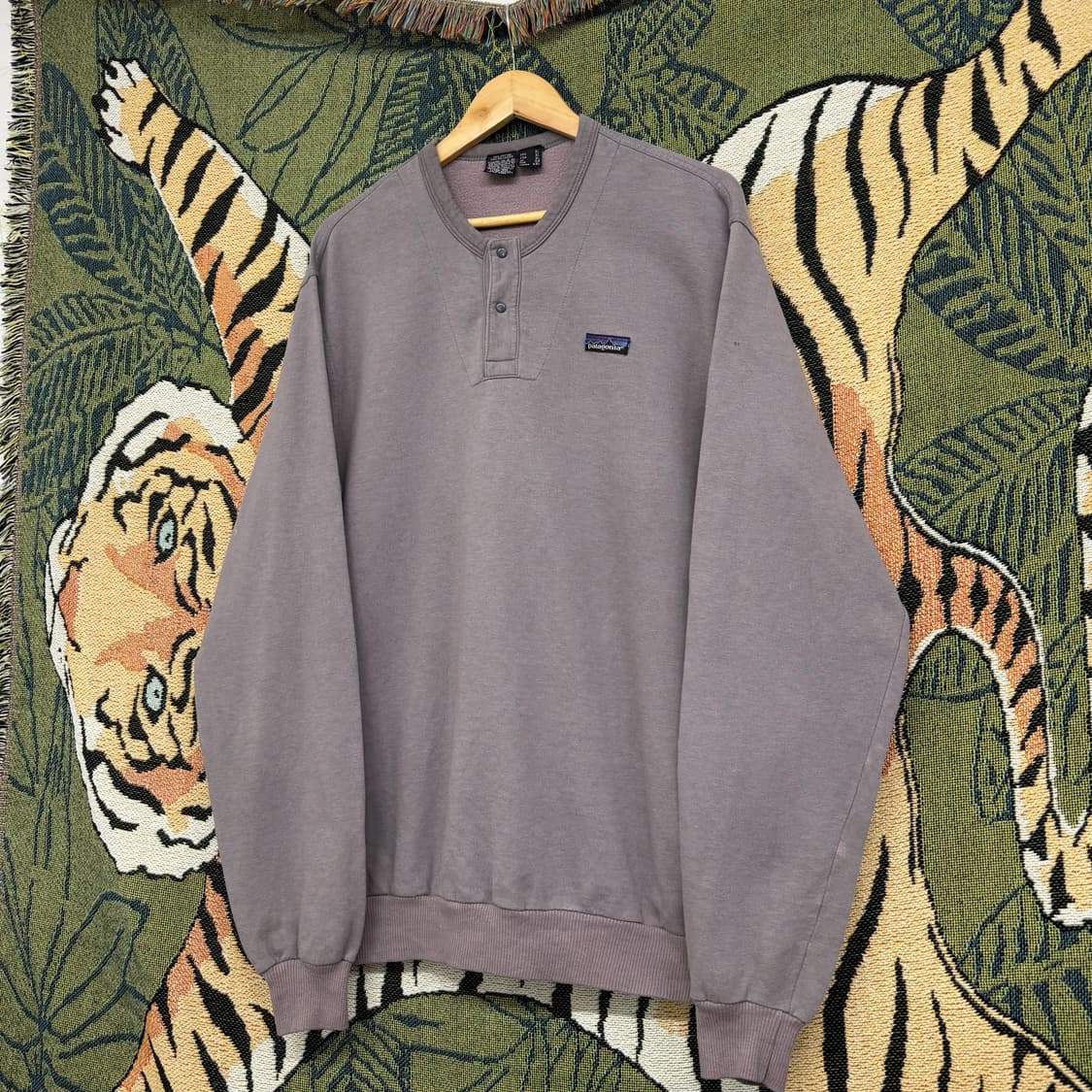 80s 파타고니아 빈티지 헨리넥 스웻셔츠 맨투맨 (2XL) 상품이미지3