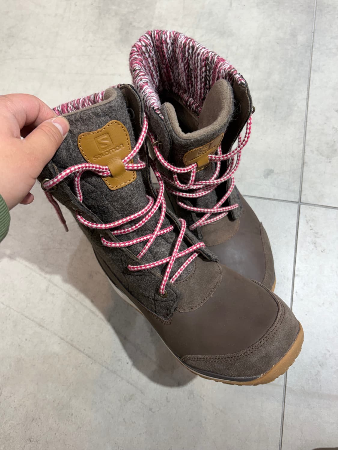 살로몬 초코 딸기 브라운 윈터 부츠 신발 상품이미지4
