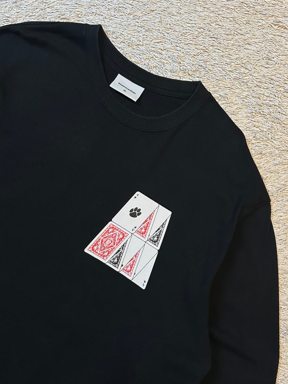 디스이즈네버댓 Stacked Cards 롱슬리브 긴팔 블랙 상품이미지2