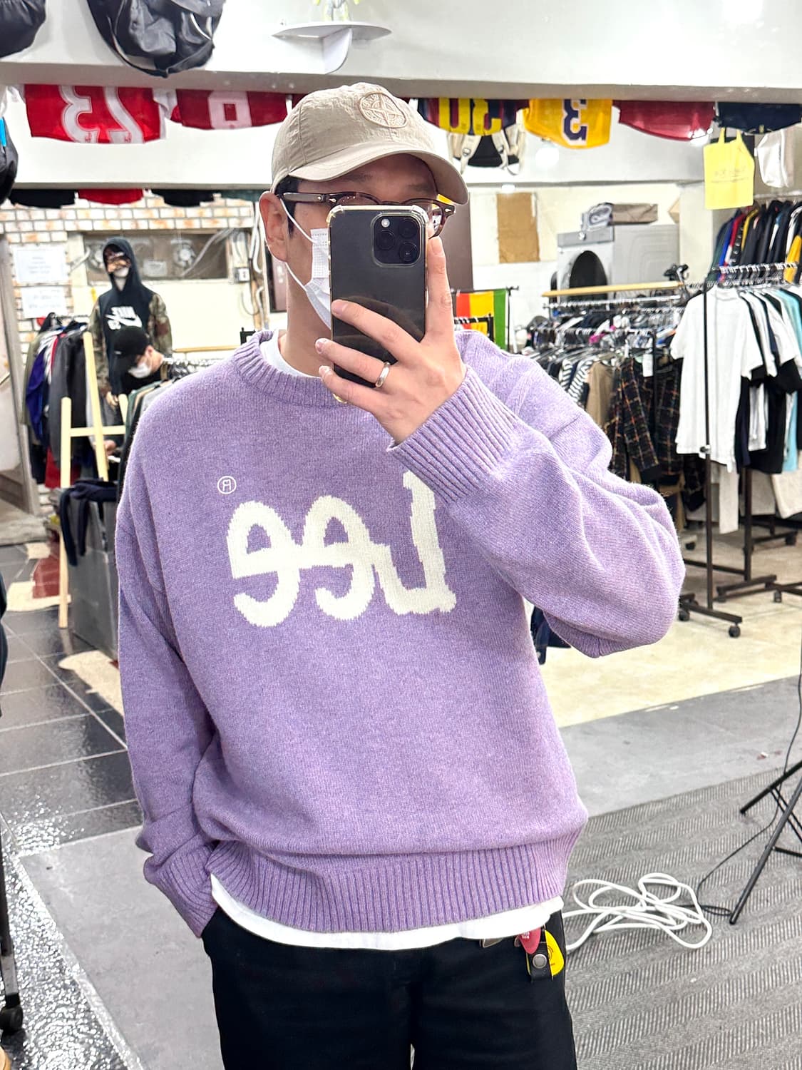 LEE 빅 트위치 로고 니트 퍼플 L 상품이미지4