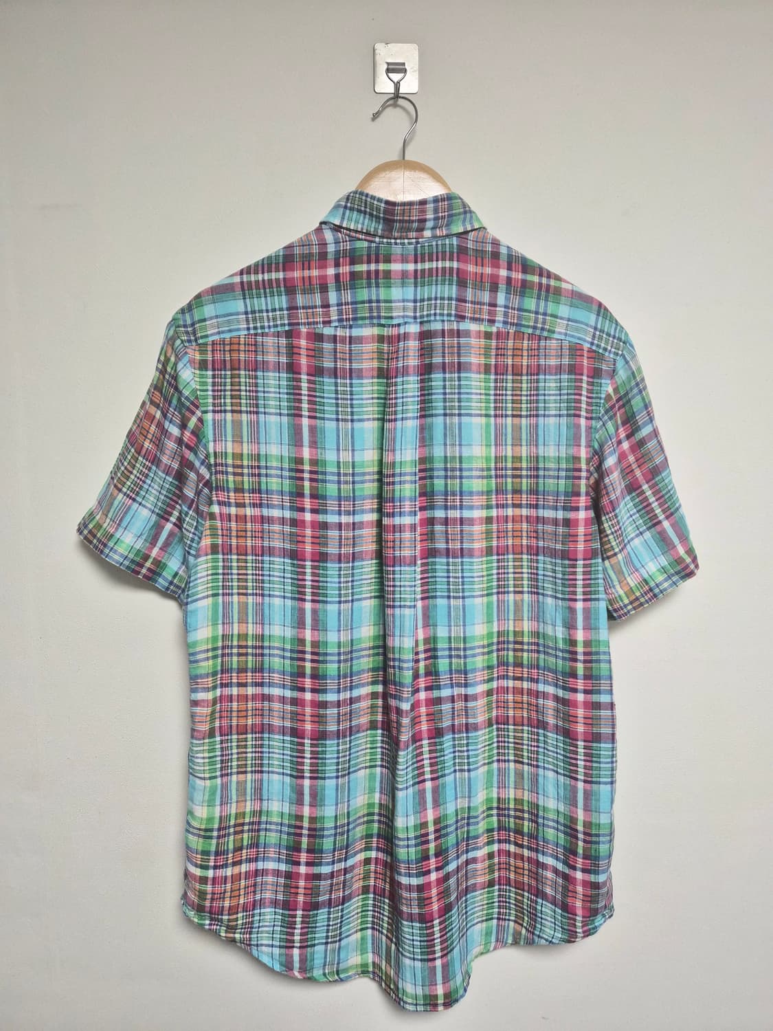 폴로랄프로렌Polo 체크 린넨 반팔 셔츠 M - S403 상품이미지4