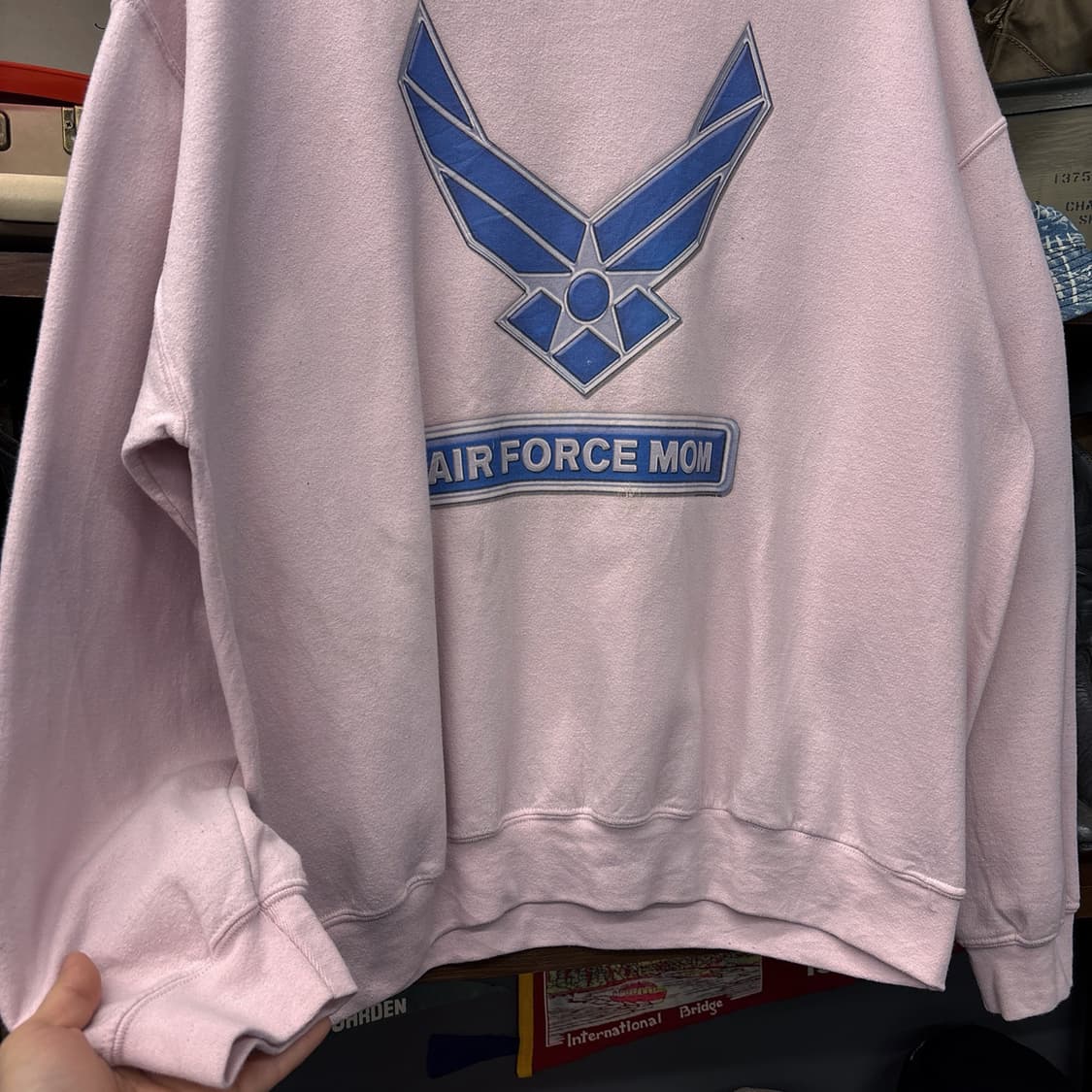 90s 길단 헤비 블론드 에어포스맘 서포터즈 프린팅 스웻셔츠 N704 상품이미지4