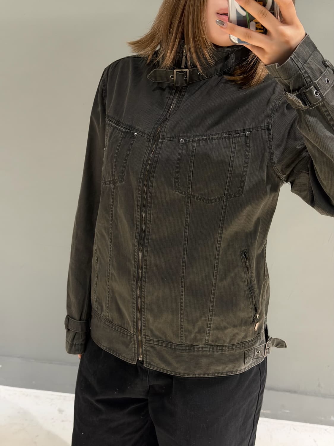 neck buckle point high-neck jacket 상품이미지4