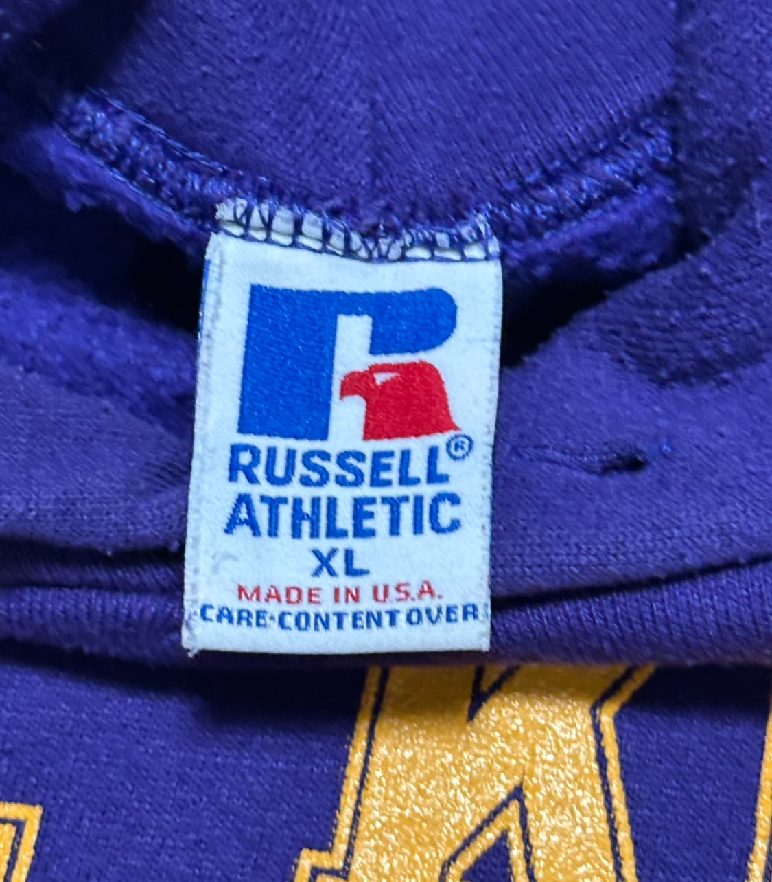 90s russell 러셀 후드티셔츠 퍼플 XL 상품이미지5