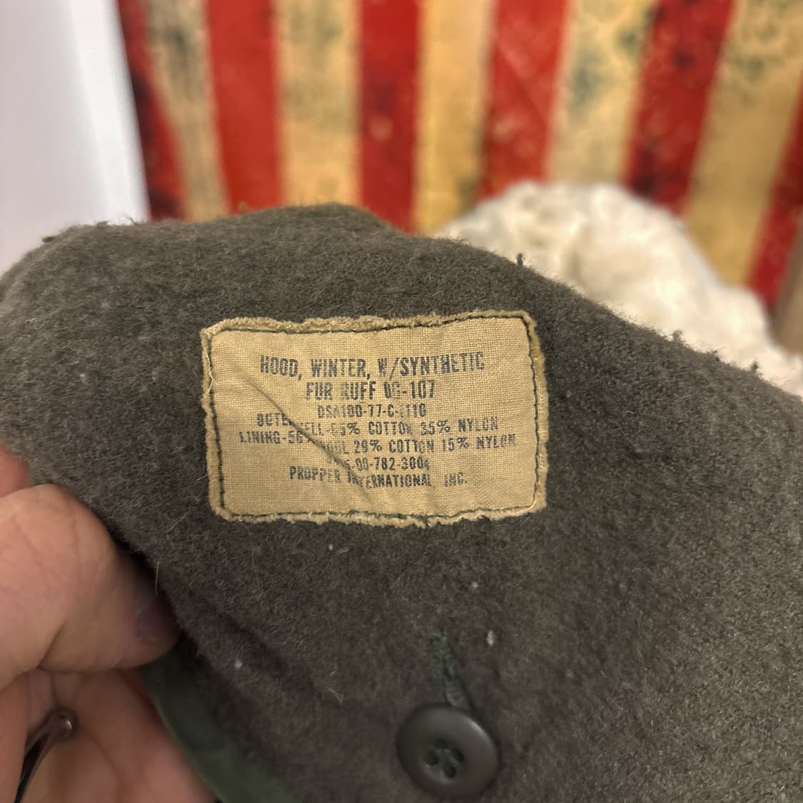 60s 오리지널 밀리터리 M-65 피쉬테일 파카 후드 황금사이즈 N491 상품이미지9
