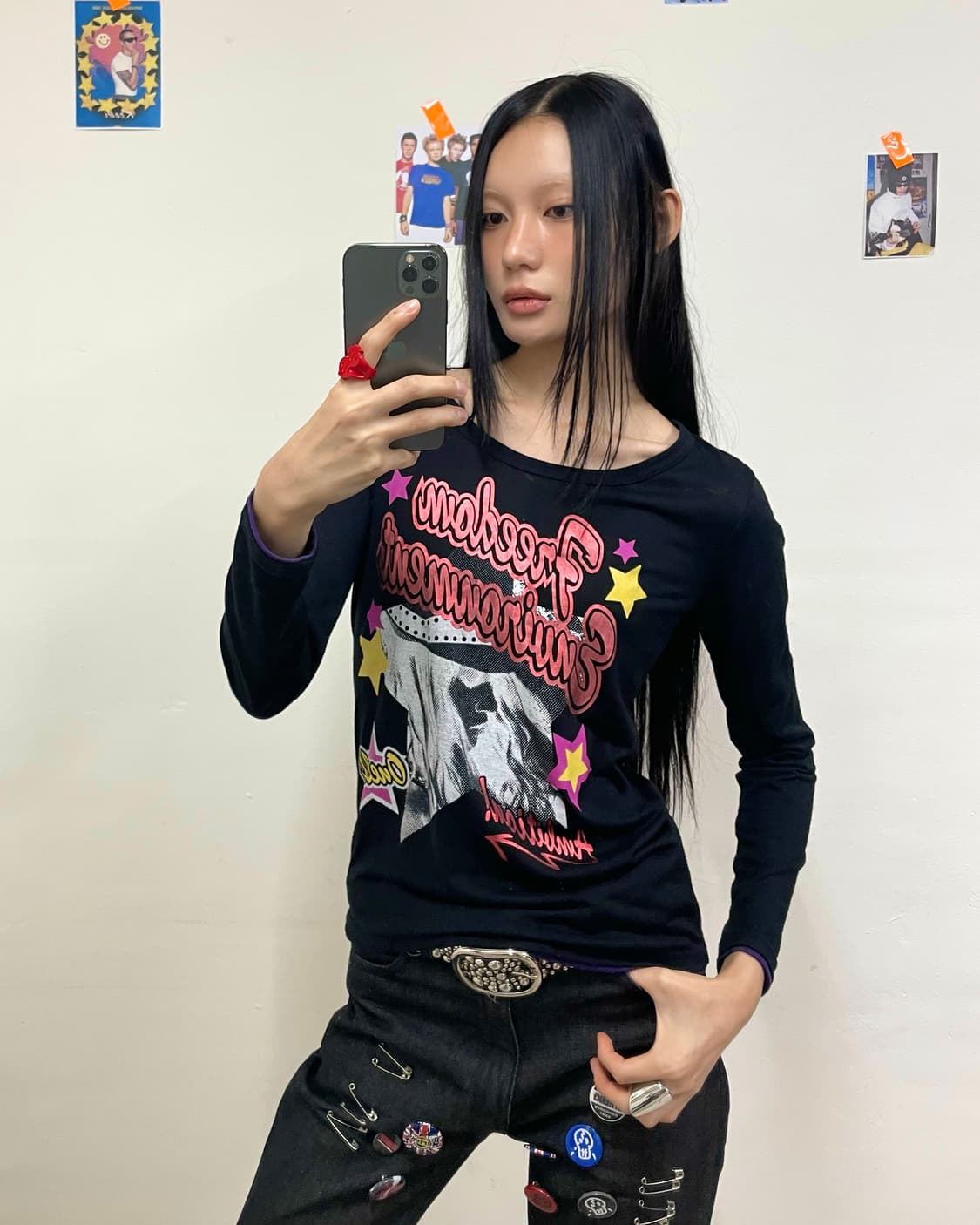  Pop Girl Freedom Star Black Long Sleeve 상품이미지1