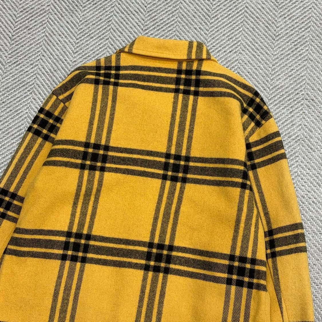 베네통 체크 모직 코트 v1641 상품이미지4