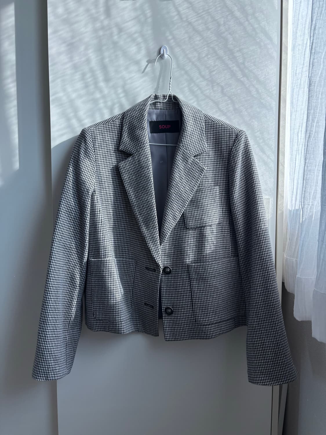 Soup 체크 숏 자켓 상품이미지1