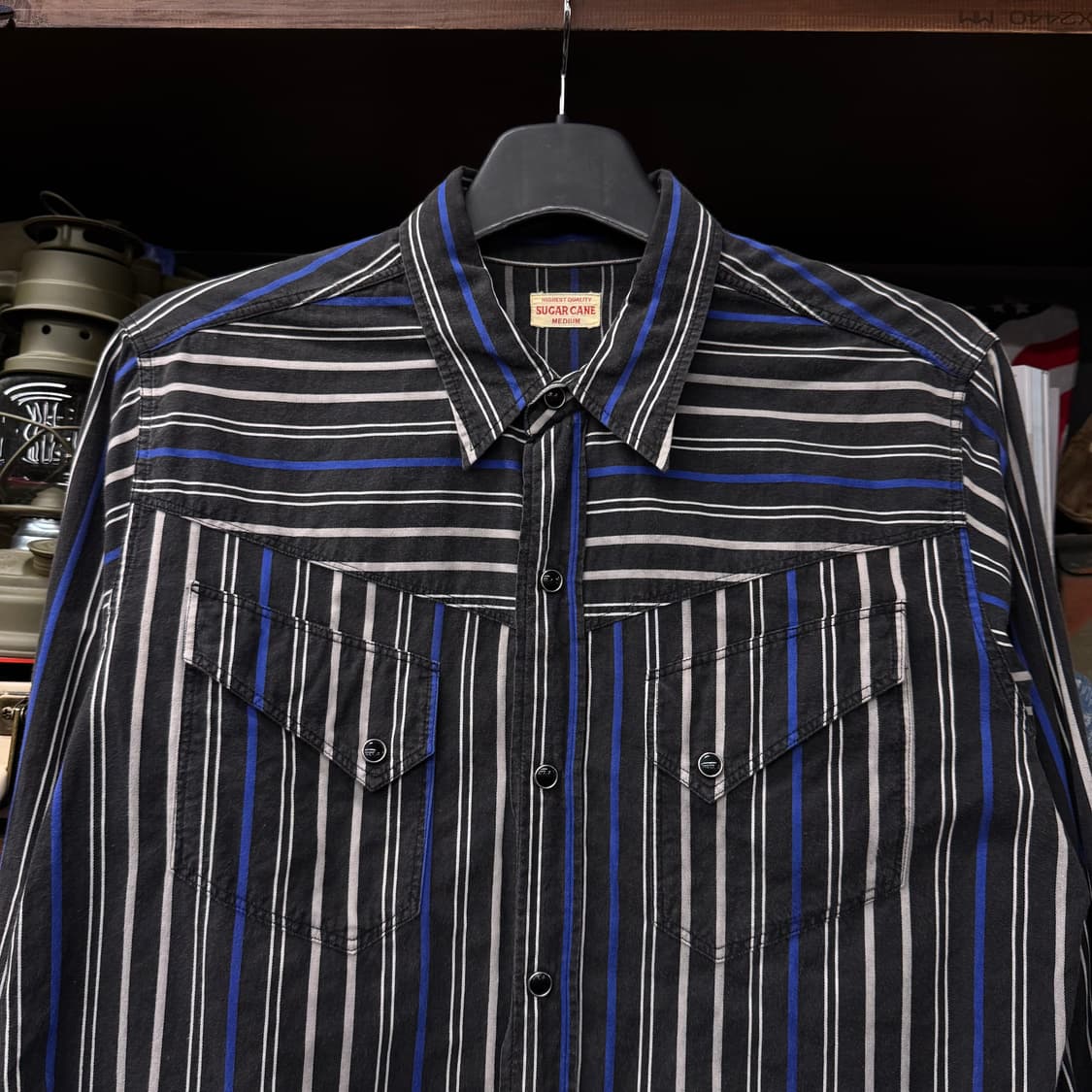 슈가 케인 펄 스냅 스트라이프 패턴 카우보이 웨스턴 셔츠 N128 상품이미지3