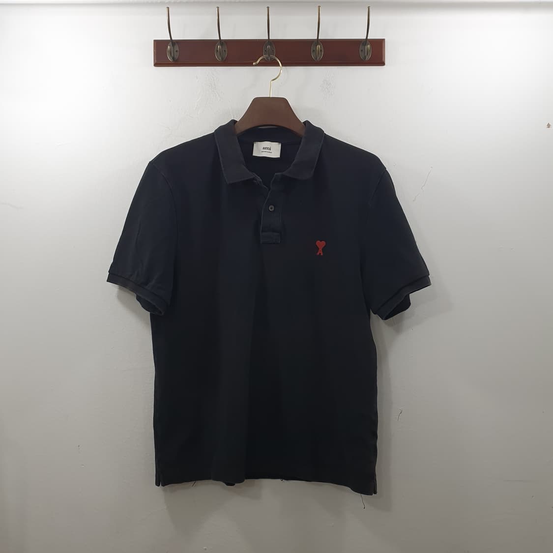 추L 아미 남성 블랙 캐주얼 카라 반팔티셔츠 상품이미지1