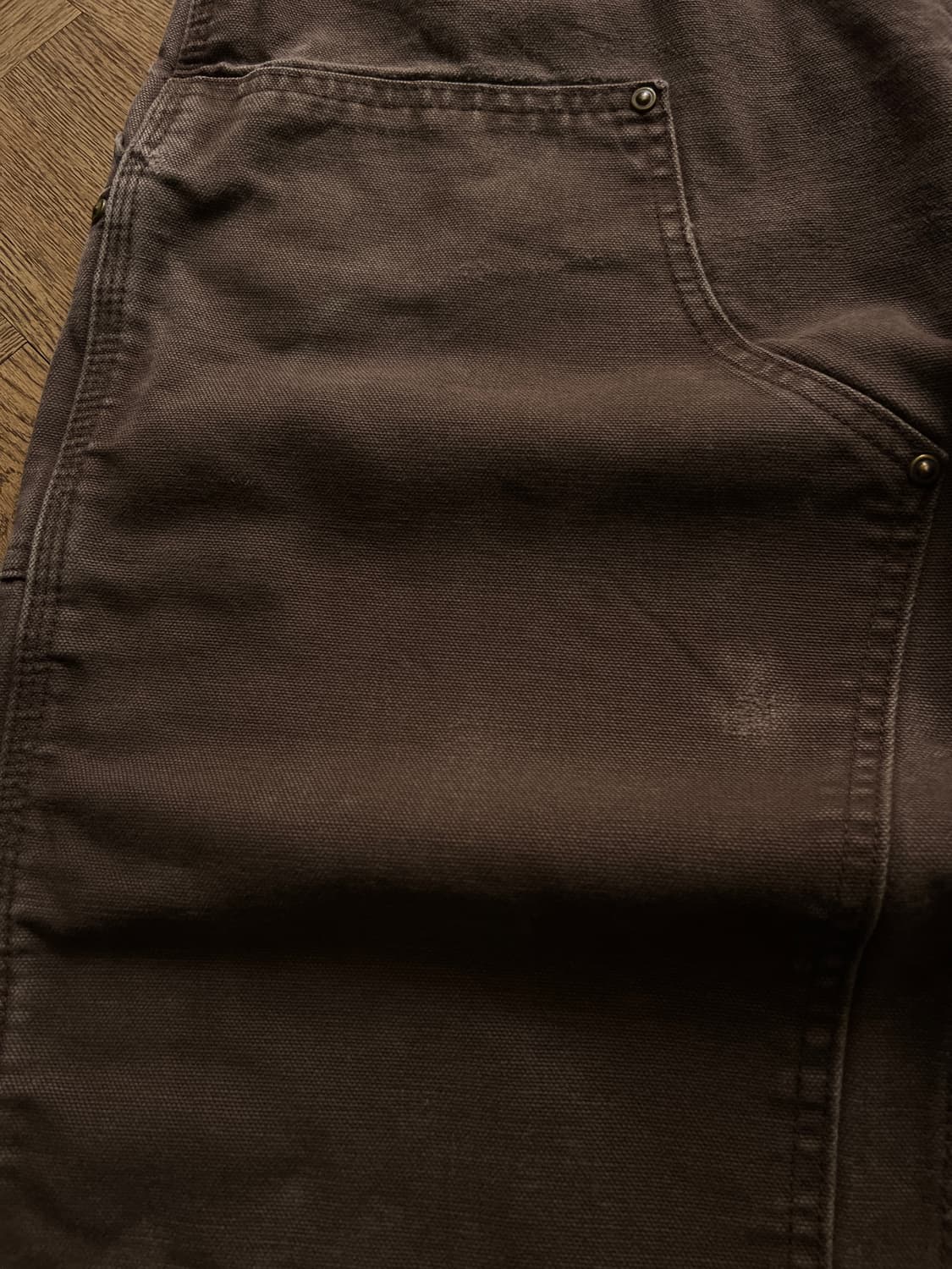 [32]칼하트 USA 덩가리핏 다크브라운 더블니 워크 팬츠 상품이미지4