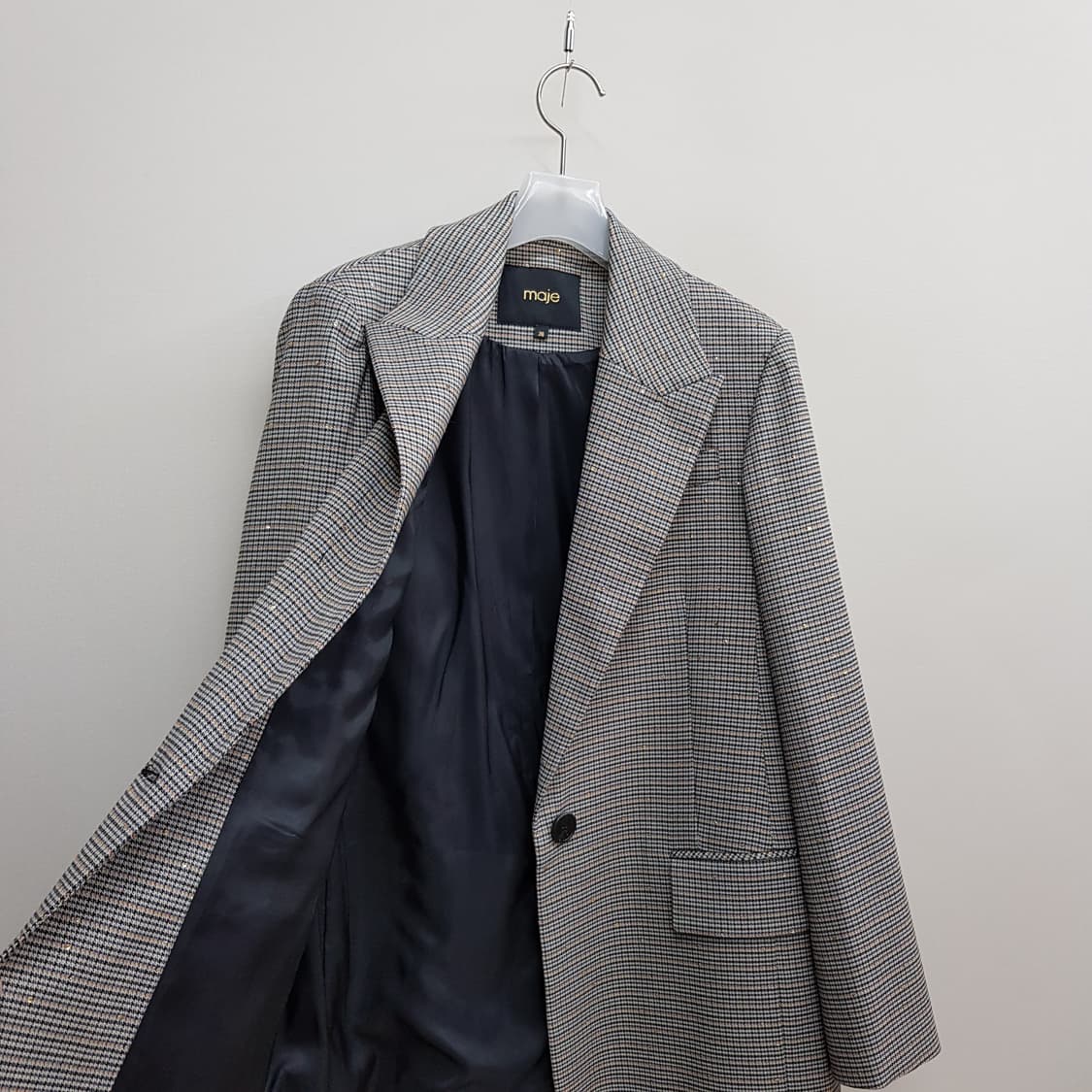 마쥬 MAJE 2025 하운드투스 체크 싱글 자켓 36사이즈 상품이미지5