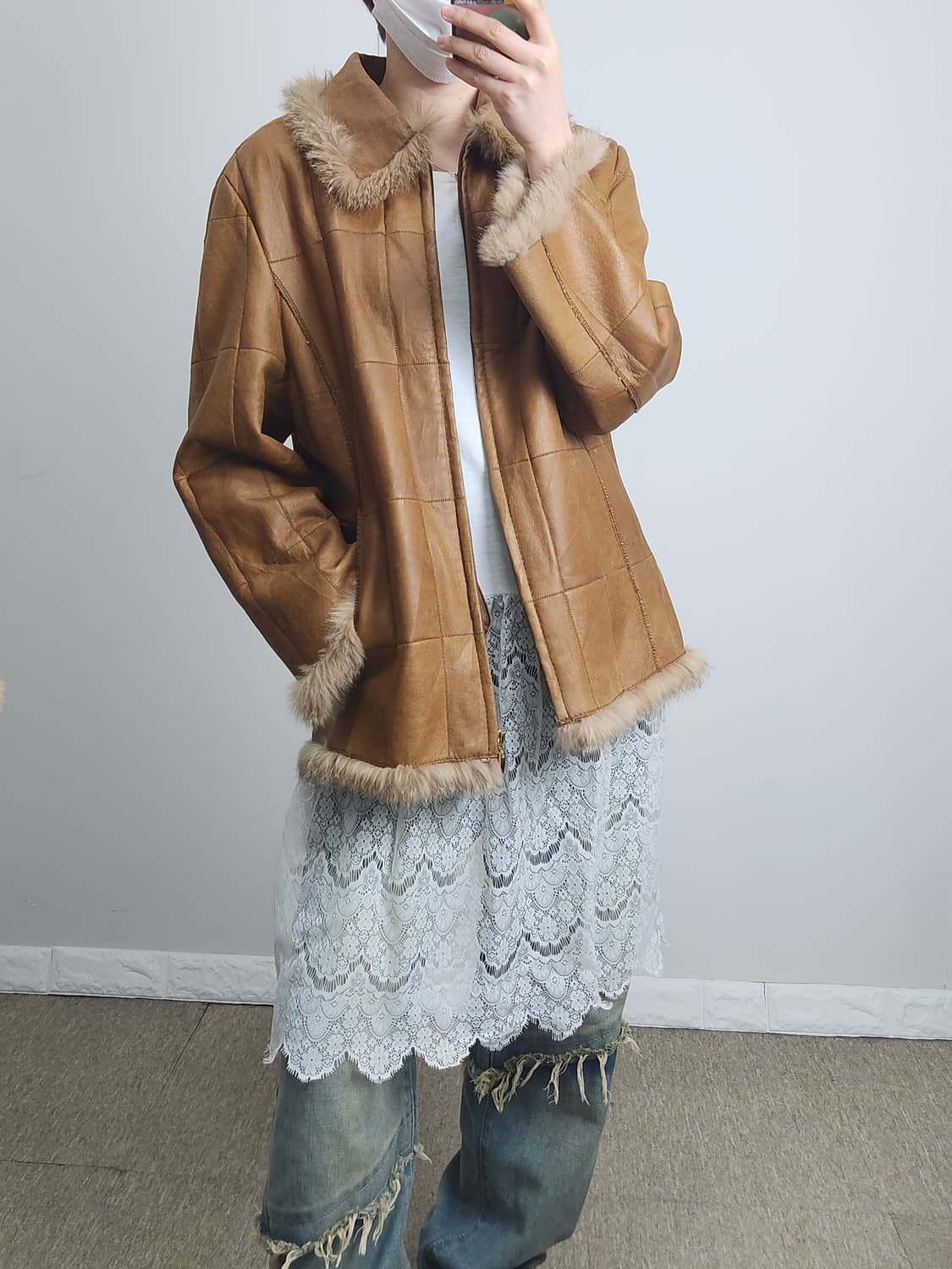 (Christ) 퍼 레더 자켓 상품이미지4