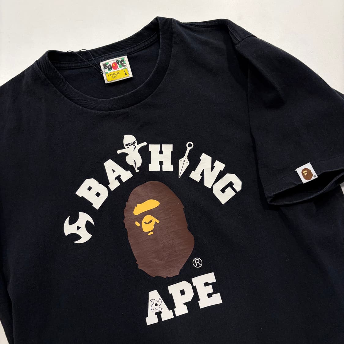 [L] BAPE 베이프 닌자 블랙 반팔 티셔츠 D863 상품이미지3