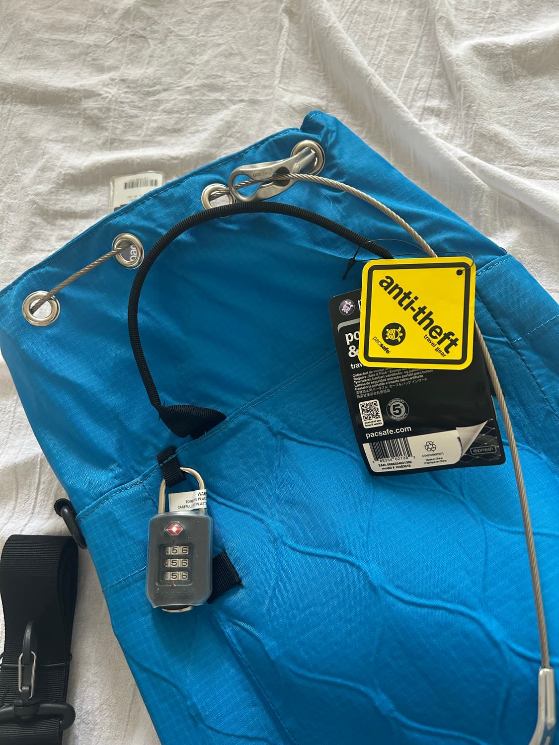 팩세이프 여행용 도난방지 휴대용 금고 블루 상품이미지4