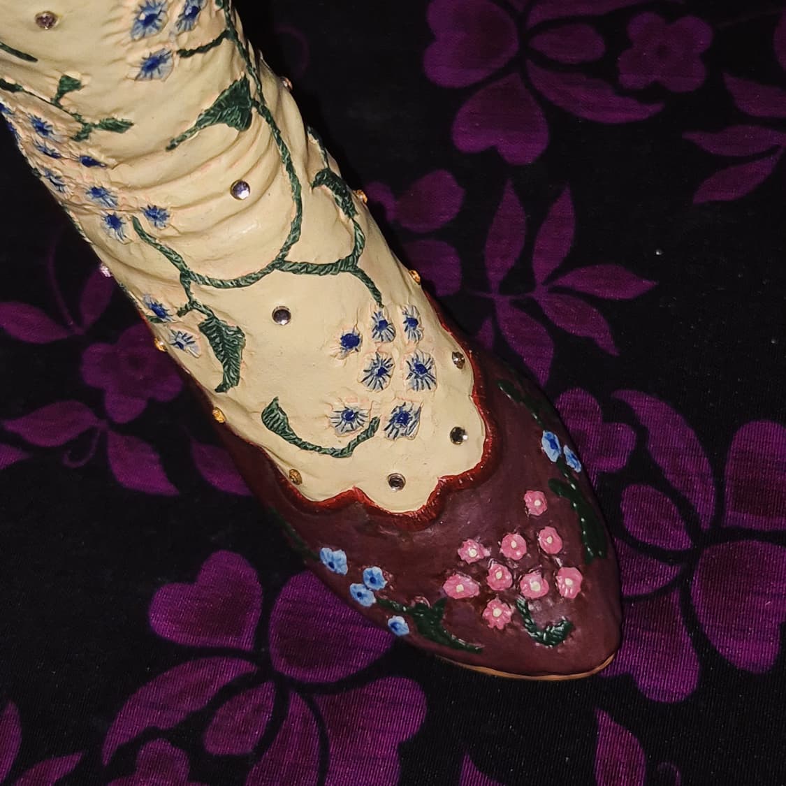 98s 미국 핸드 플로랄 웨스턴 부츠 오브제 상품이미지9