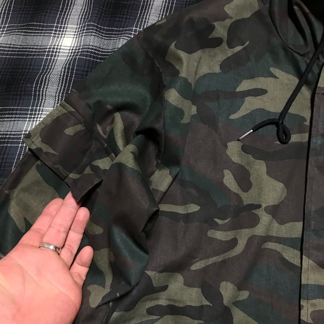 재팬 밀리터리 우드랜드 아미 카모 후드 오버핏 자켓 상품이미지3