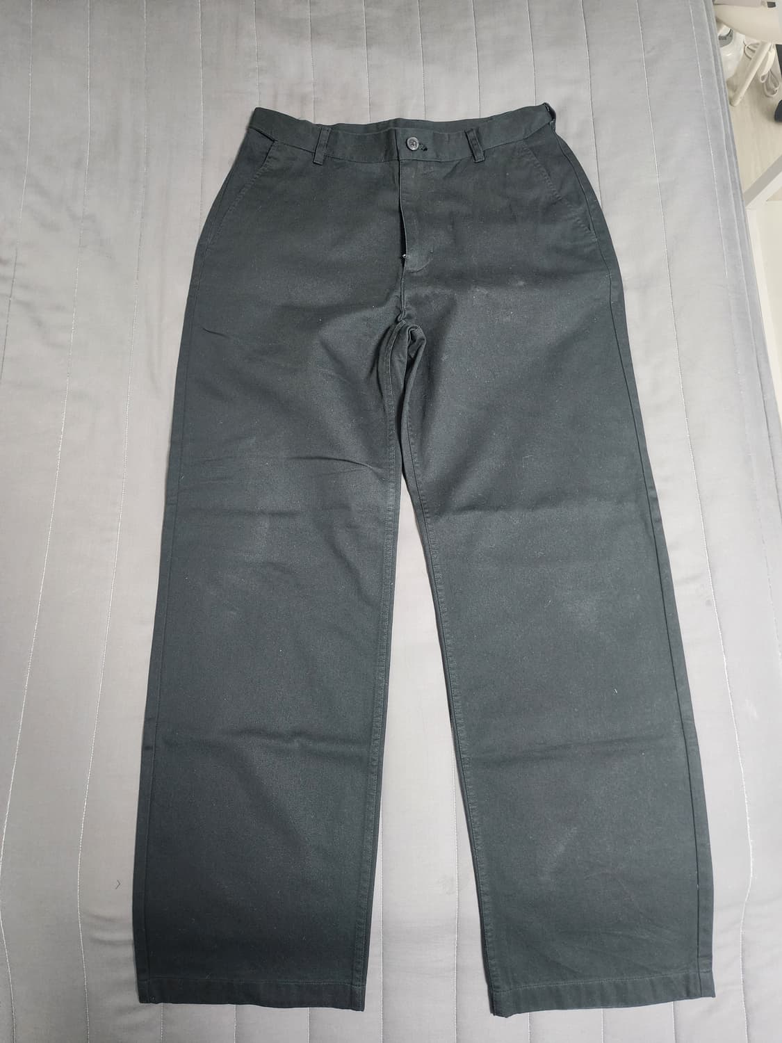 새제품 31) 무탠다드 레귤러 핏 히든 밴딩 치노 팬츠 블랙 상품이미지3