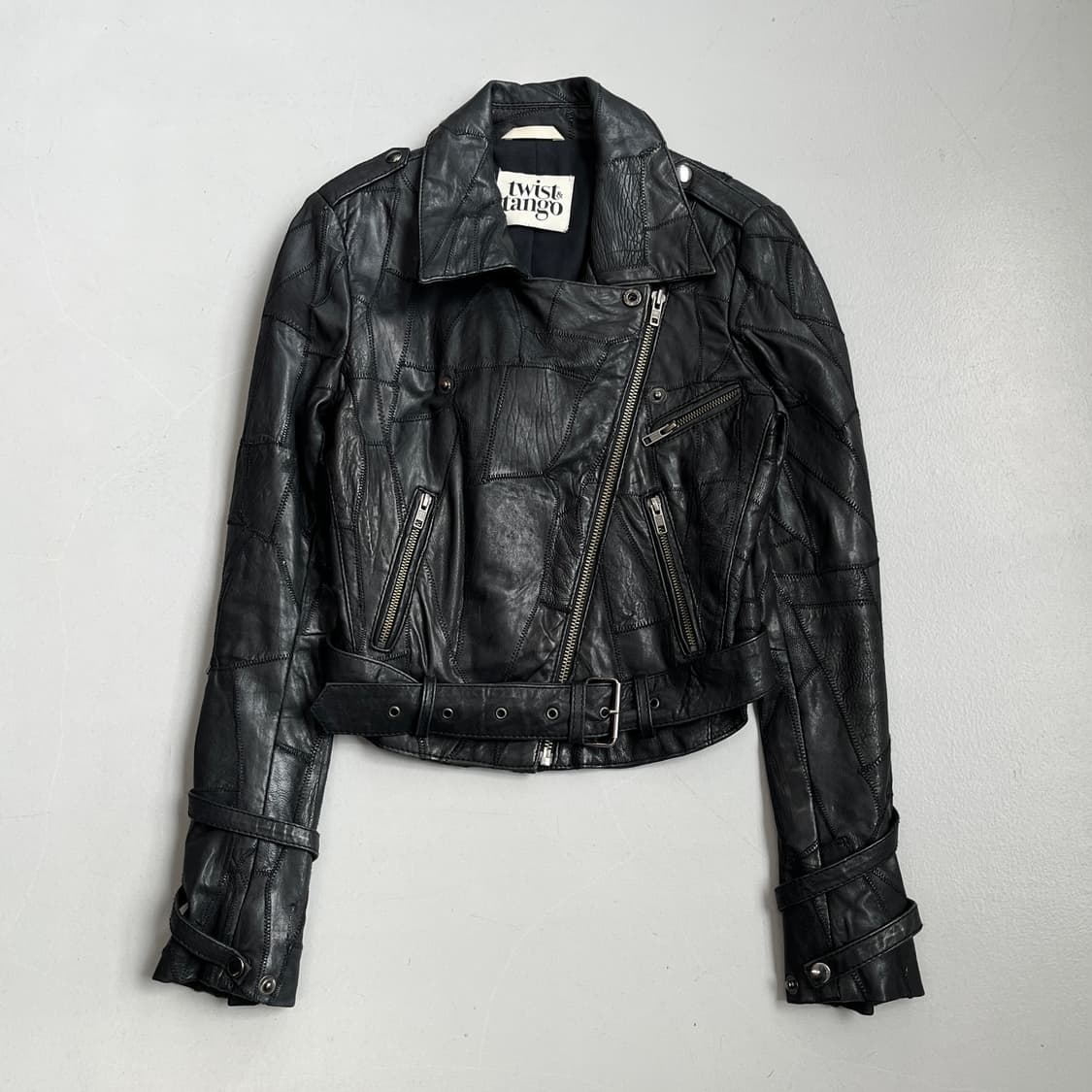 바이커 리얼레더 그런지 양가죽 사선 라이더 릭오웬스맛 가죽자켓 상품이미지2