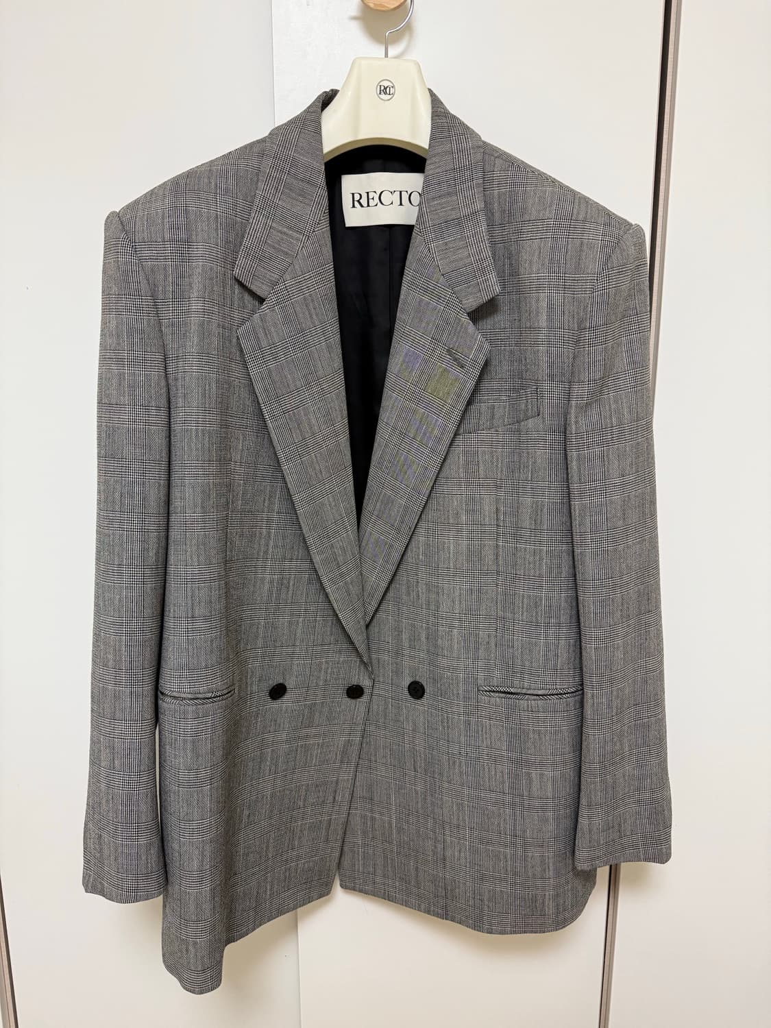 렉토 글렌체크 오버사이즈 테일러드 자켓 s 상품이미지1