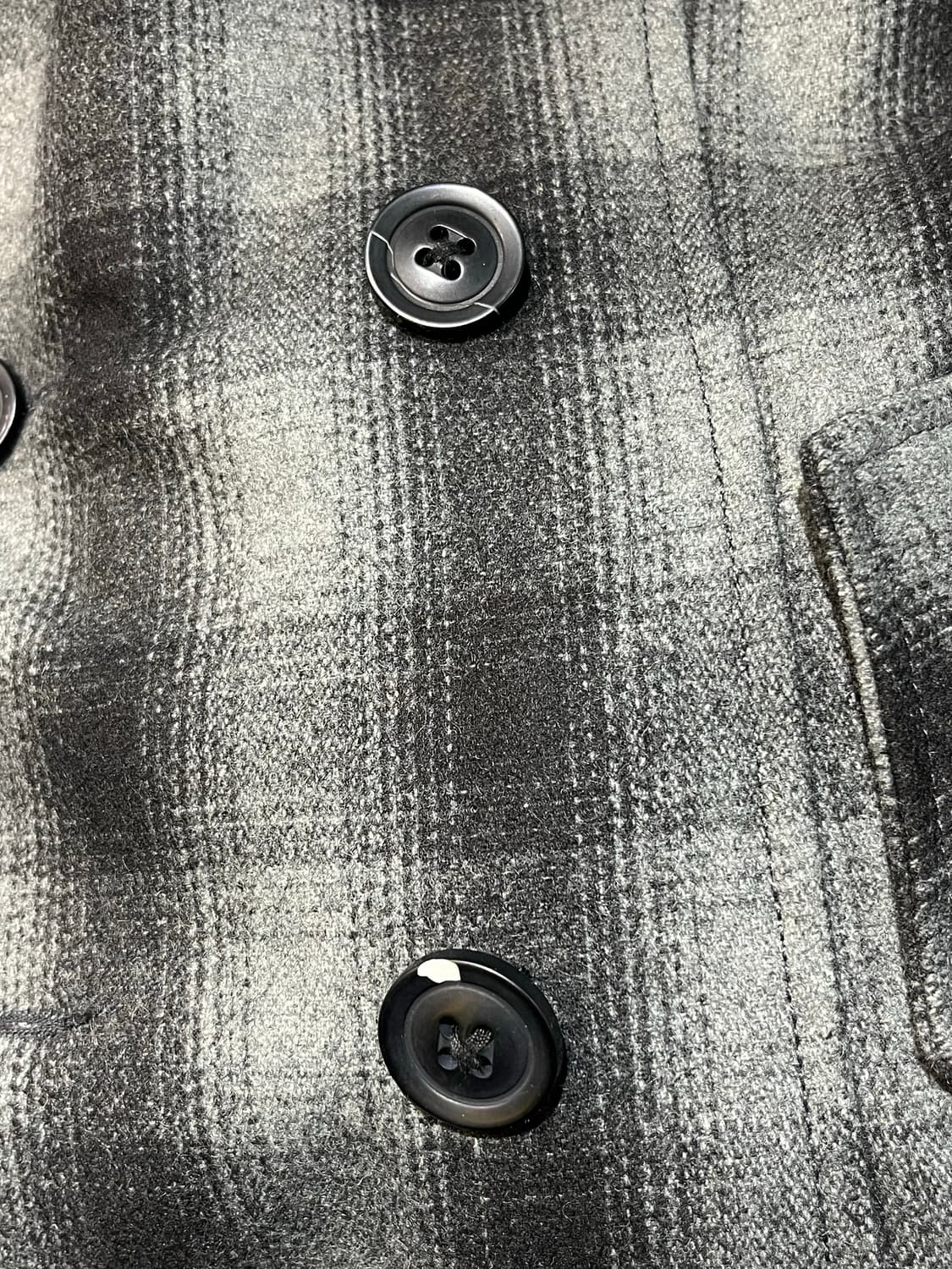 일본빈티지 Roshell 카라 퍼 차콜 체크 미디코트 상품이미지6