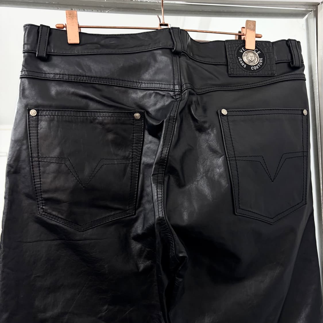 베르사체 아카이브 카우하이드 레더 팬츠 상품이미지7