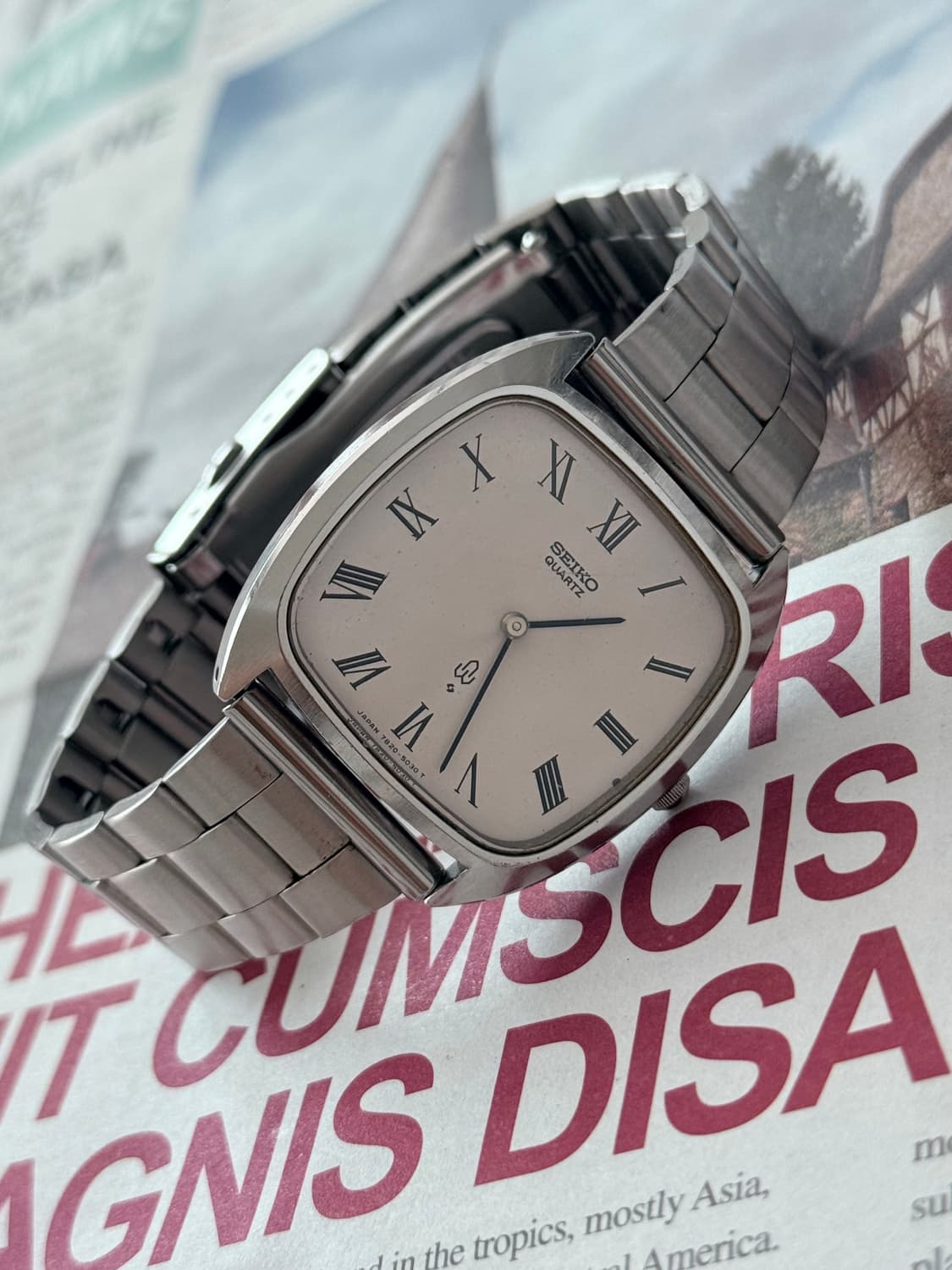 Seiko 세이코 쿼츠 스퀘어 로만 인덱스 1987 상품이미지2