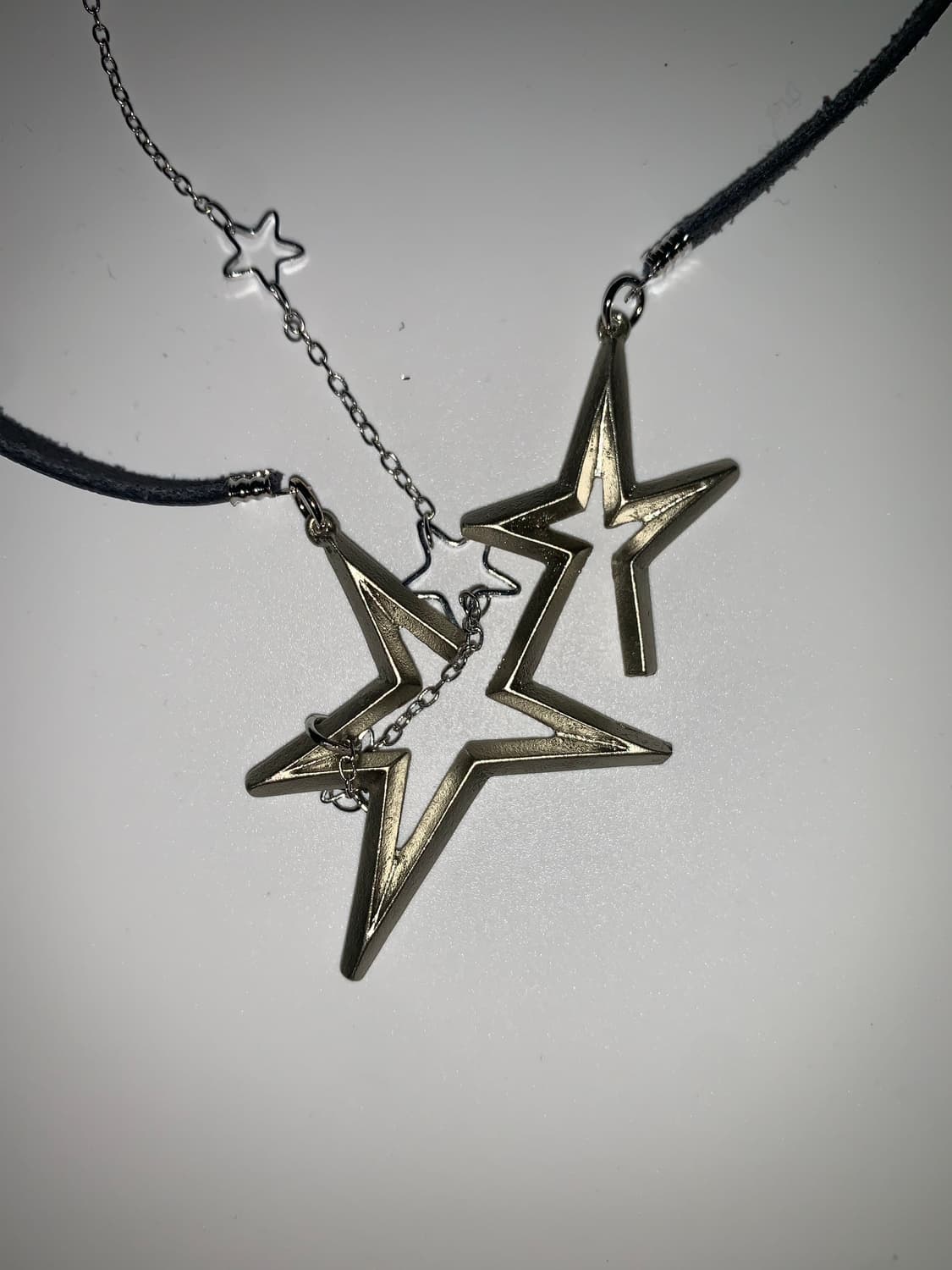 DOUBLE STAR NECKLACE BLACK 상품이미지7