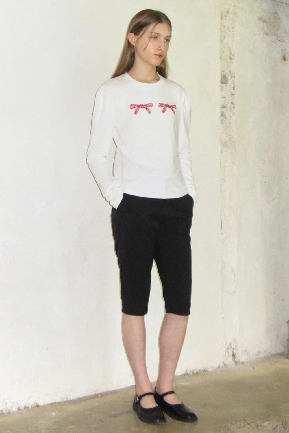 시눈 Ribbon Puff Long Sleeve (White)  상품이미지2