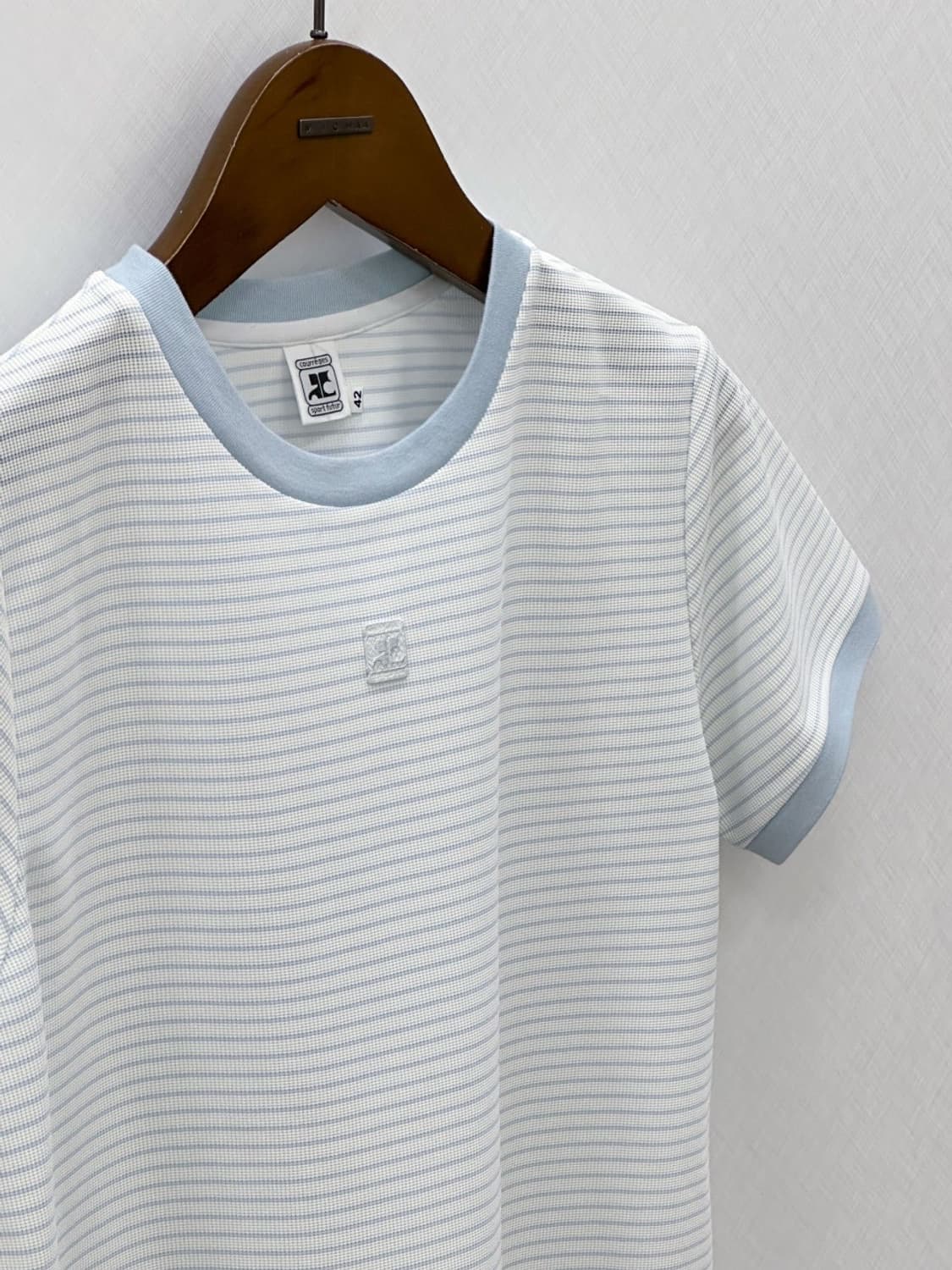 courreges / 꾸레쥬 스카이블루 스트라이프 링거 티셔츠  상품이미지5