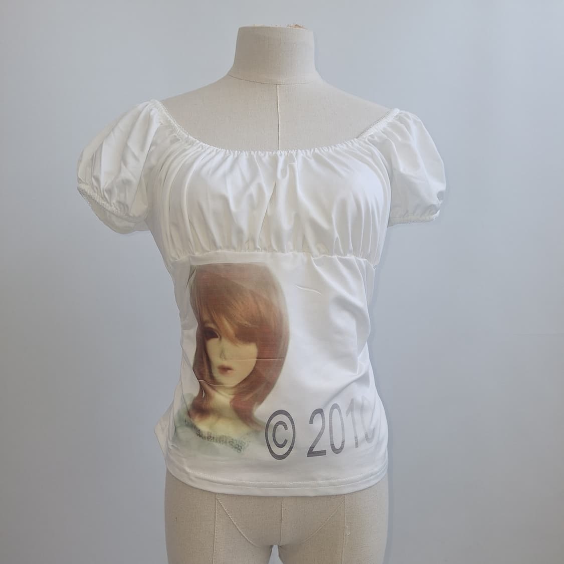 Doll era bl 돌 프린팅 커스텀 반팔 블라우스 y2k 상품이미지1