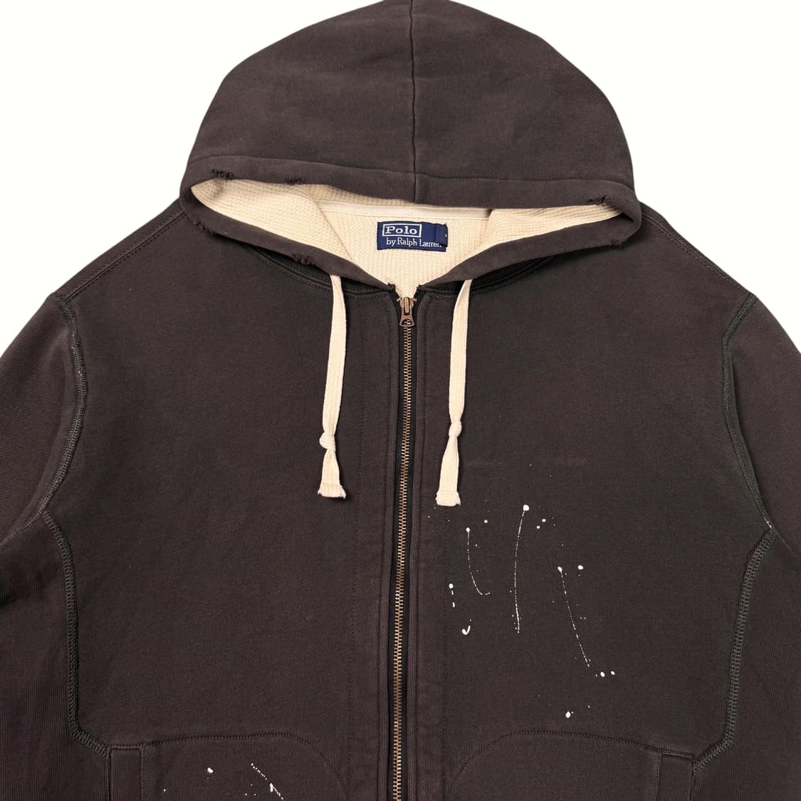 (XL) 폴로 랄프로렌 디스트로이드 페인팅 투웨이 후드집업 브라운 상품이미지2