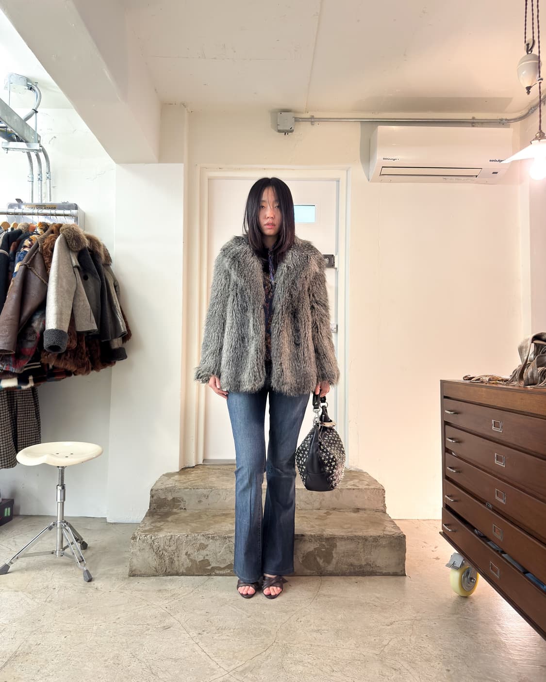 Armani Exchange Faux Fur Jacket/ S 상품이미지1