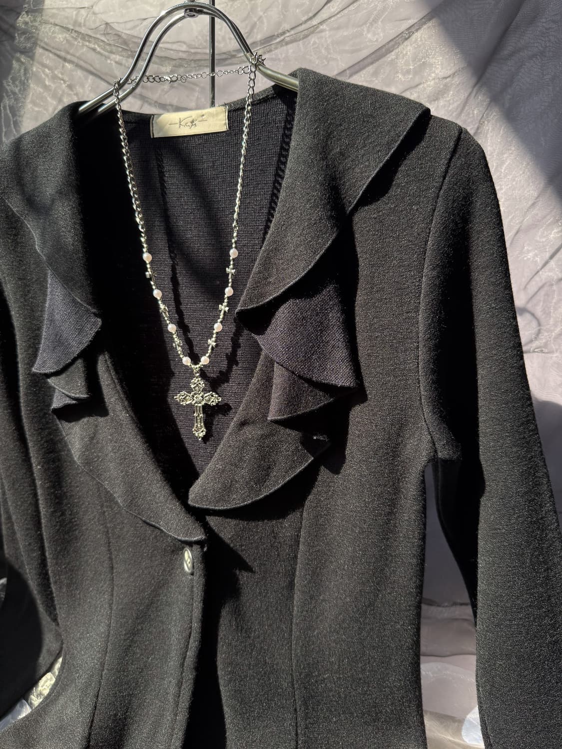 One Button Ruffled Collar Jacket 0152 상품이미지2