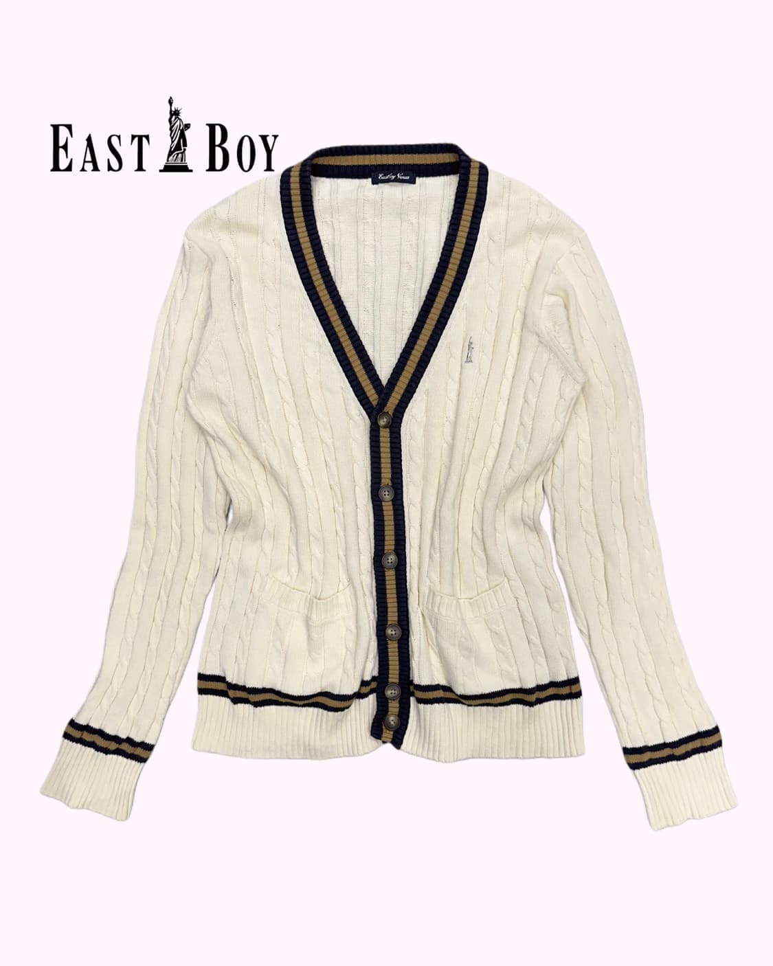 EASTBOY preppy cable knit cardigan 상품이미지1