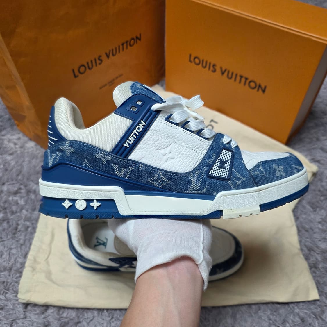 {클로젯}[8.5][풀구성]루이비통 LV트레이너 모노그램 데님 블루 상품이미지6