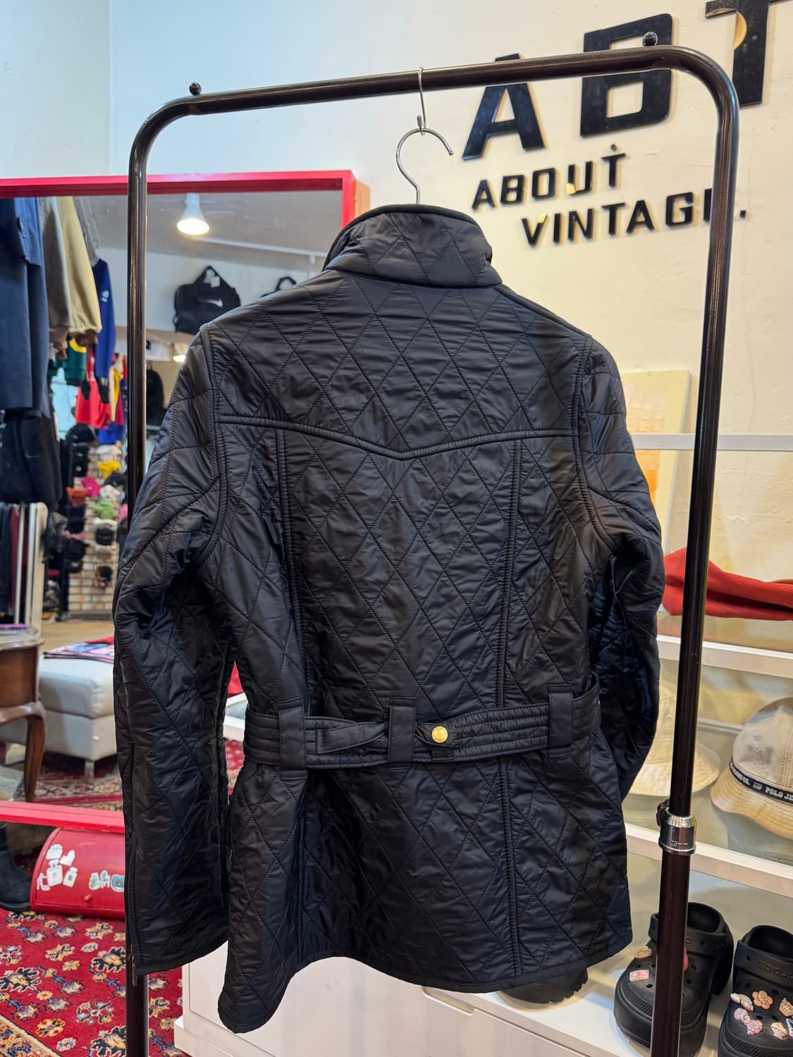 바버 인터내셔널 블랙 폴라 퀼트 자켓 UK10 size 상품이미지8