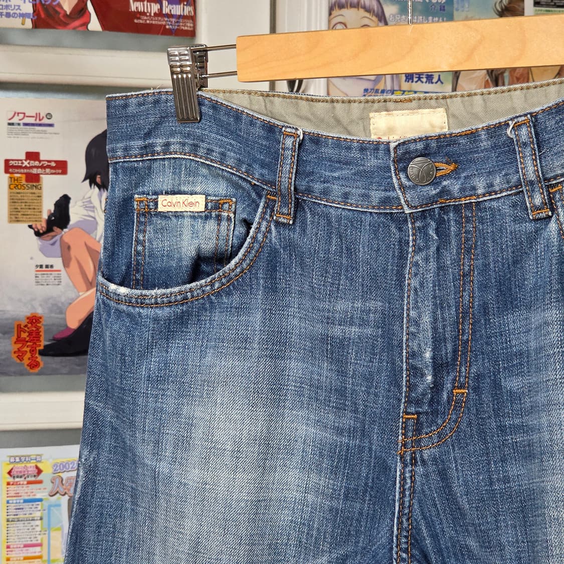 캘빈 클라인 중청 워싱 세미 와이드 팬츠 상품이미지6