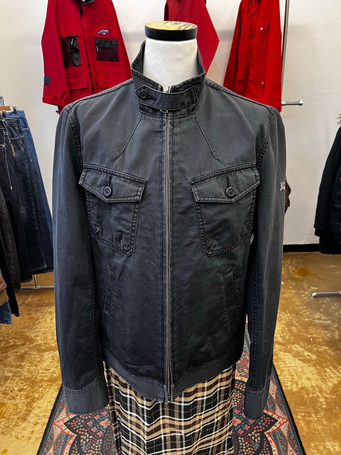 버버리 블루라벨 코튼 싱글 라이더 자켓 상품이미지2