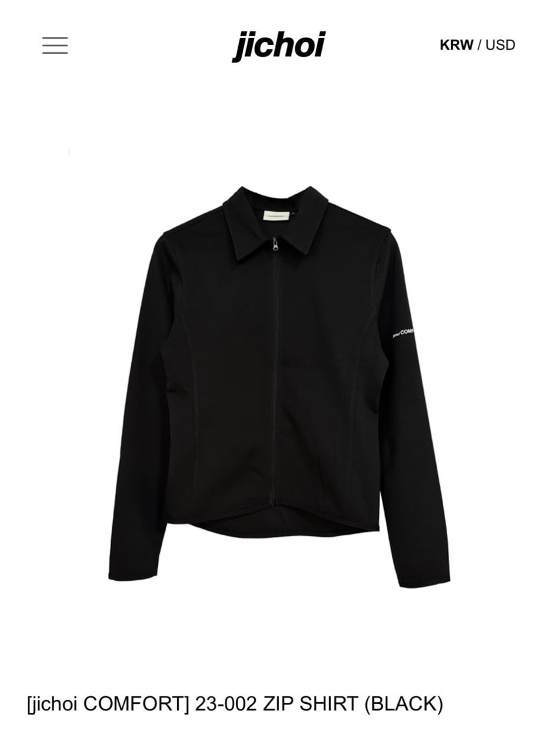 1) 지초이컴포트 23-002 집셔츠 블랙 상품이미지1