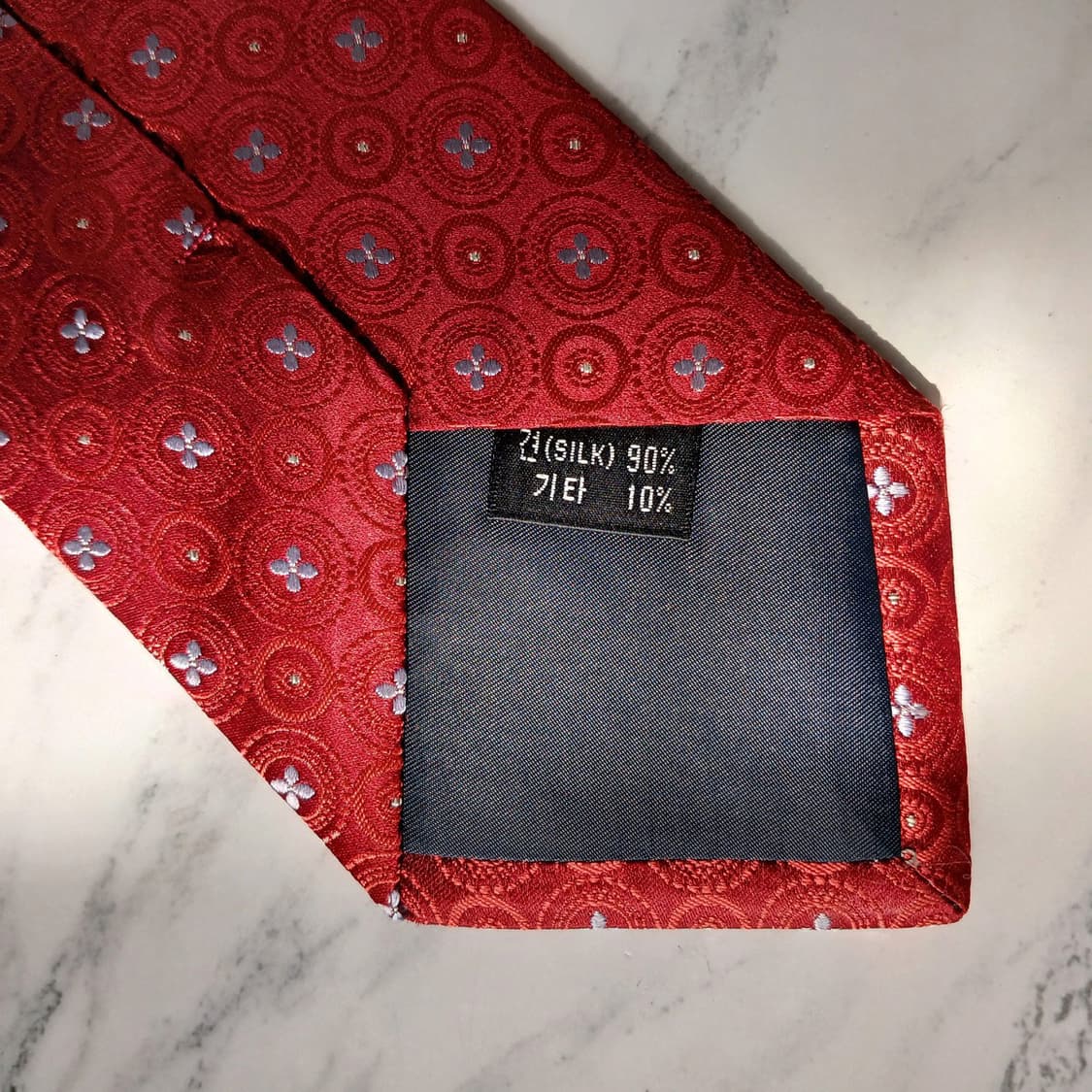 아쿠아스큐텀 넥타이 레드 플라워 패턴 S~A+등급 E896
 상품이미지8
